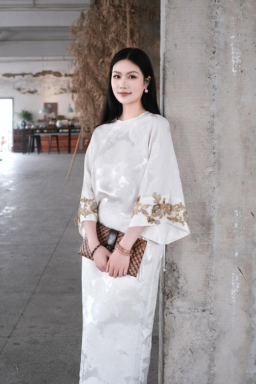 盛唐牡丹|凤喜牡丹新中式串珠长裙 商品图0