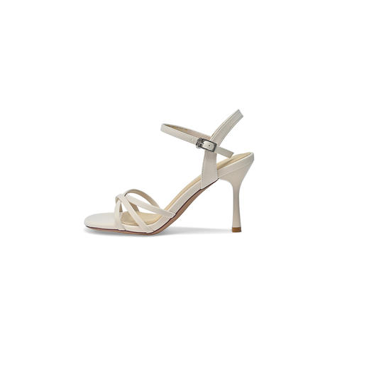 经典鲨2025夏季新品纯色简约8cm一字带气质露趾高跟鞋凉鞋女KC19-529161 商品图4