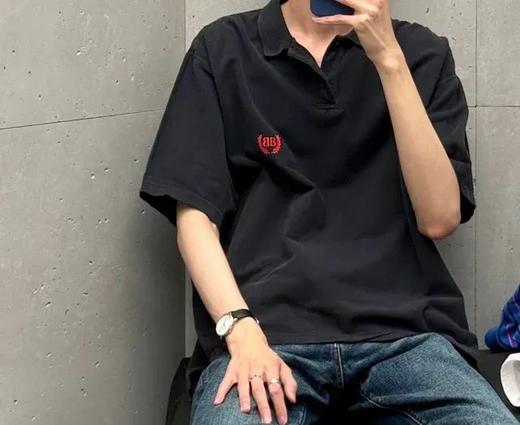 红标BLCG巴黎翻领褪黑水洗棉质珠地短袖Polo衫 商品图0