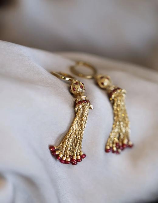 质感和舒适都要有 | 红宝石古董流苏耳环 商品图2