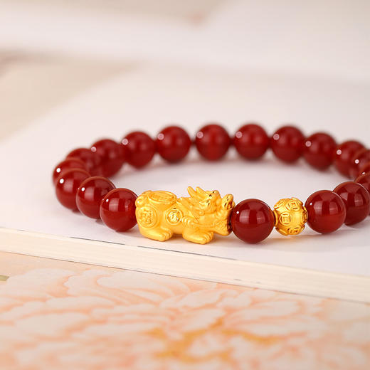 金六福吉祥S925银萌宝貔貅玛瑙手串JLFYSC12566★ 商品图3
