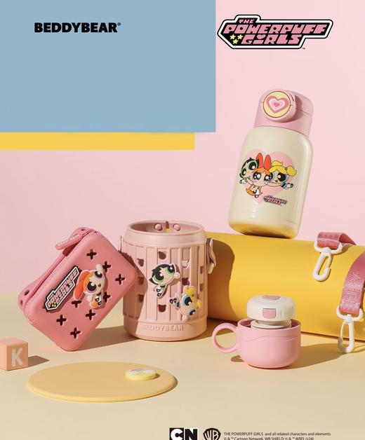 【品牌直发】【杯具熊飞天小女警系列】运动杯 保温杯 双饮杯 塑料杯 316不锈钢 商品图4