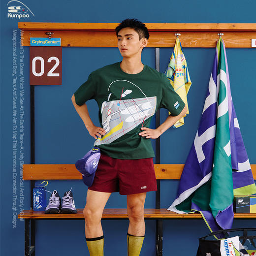 CryingCenterkumpoo薰风羽毛球联名系列 超速球场休闲宽松短袖 速干凉感 商品图2