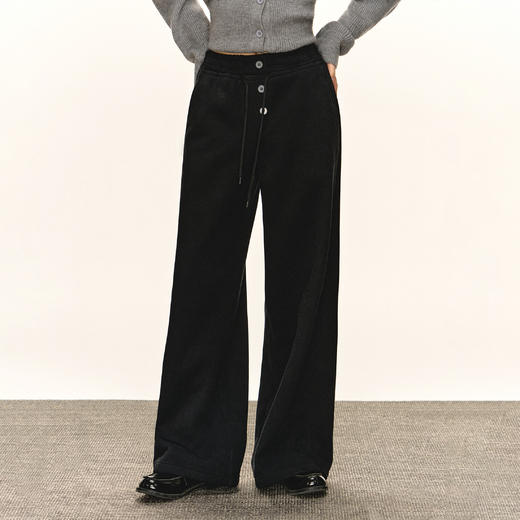 Ariseism 美式复古加绒阔腿裤女秋冬新款长裤子 商品图1