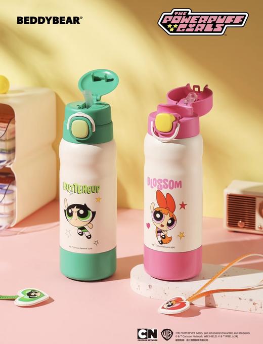 【品牌直发】【杯具熊飞天小女警系列】运动杯 保温杯 双饮杯 塑料杯 316不锈钢 商品图5