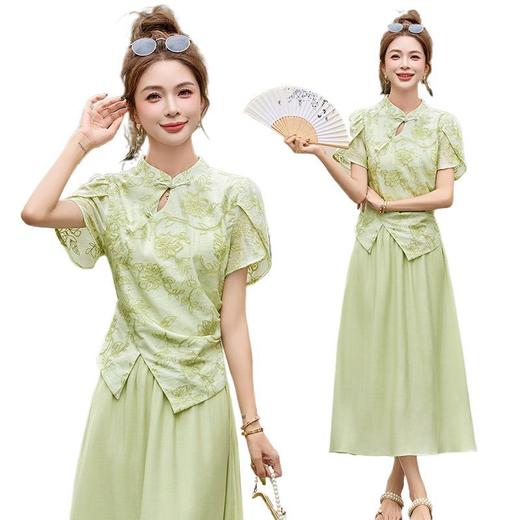 新中式改良刺绣甜美清新套装 商品图4