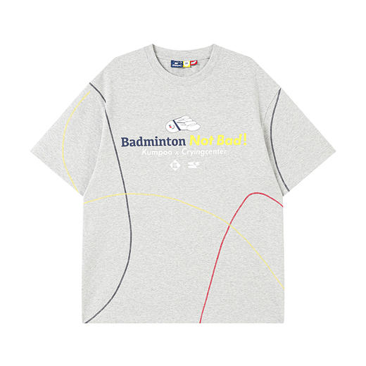 CryingCenterkumpoo薰风羽毛球联名系列 球场车线花灰短袖 商品图4