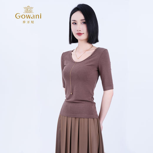 【三色可选】乔万尼新品修身显瘦大圆领短袖T恤EZ2C143 商品图6