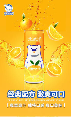 北冰洋听装橙汁汽水330ml*24听-XJ