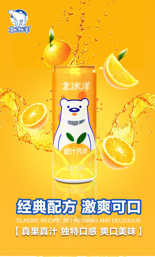 北冰洋听装橙汁汽水330ml*24听-XJ 商品图0