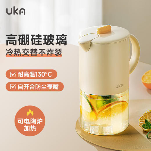 【6F】多样屋（TAYOHYA）UKA半包款玻璃壶冷水壶耐高温加厚防爆高硼硅玻璃杯家用果茶水壶 半包冷水壶 1500ml 商品图2