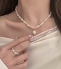Oflye潮流饰品   双层复古珍珠款项链女轻奢小众高级珍珠珠锁骨链吊坠法式气质颈链★ 商品缩略图9