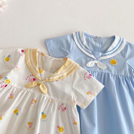 【夏季海军风，可爱满满！】女童小鸭连衣裙新款 夏季儿童可爱海军风 宝宝夏装满版卡通裙子-QQ 商品图2