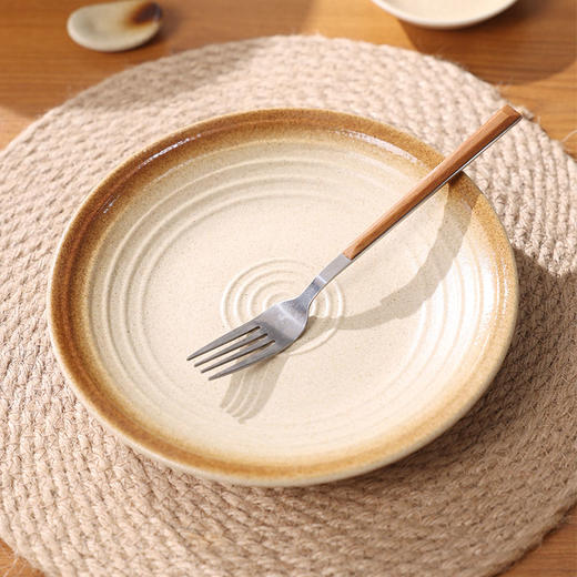 【摩卡釉渐变绿系列窑变餐具】窑变日式餐具面碗碗复古陶瓷家用斗笠碗饭碗餐盘 商品图8