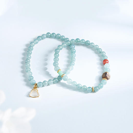 烟雨天青蓝水翡翠 冰润水头玉佩 静心安宁 古风手串手链 多款式可选【实物偏蓝绿】 商品图1