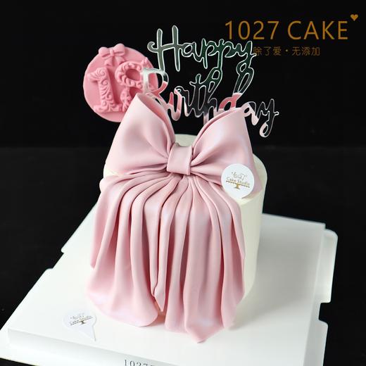 1027CAKE | 翻糖粉色蝴蝶结蛋糕 商品图1