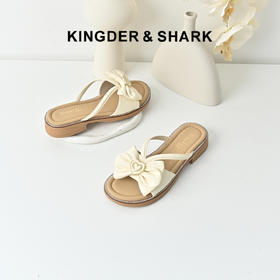 经典鲨2025夏季新品甜美蝴蝶结一脚蹬懒人软底舒适凉拖鞋女KW163-529101