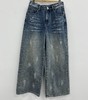 NC刷漆阔腿牛仔裤50409（蓝）夏季152540160321 商品缩略图0