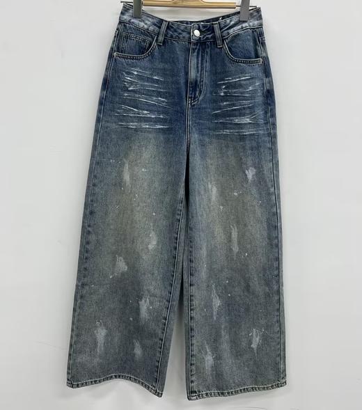 NC刷漆阔腿牛仔裤50409（蓝）夏季152540160321 商品图0
