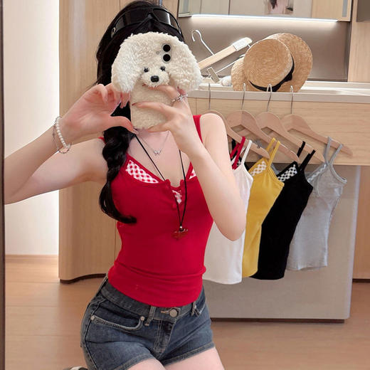 【59.9元2件美背背心】女款百搭假两件吊带纪念日百货163196204 商品图2