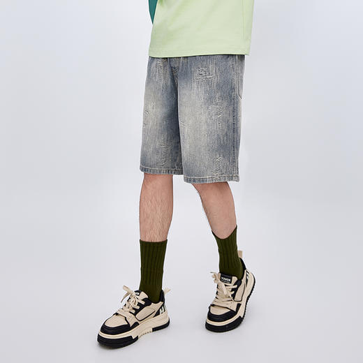 【新品上市】HX 夏季水洗牛仔五分裤宽松C207520017101 商品图1