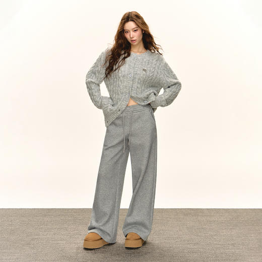 Ariseism 美式复古加绒阔腿裤女秋冬新款长裤子 商品图4