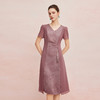 QF8B3斯尔丽25新款侧腰收褶显瘦水墨画优雅流苏精致飘逸连衣裙 商品缩略图0