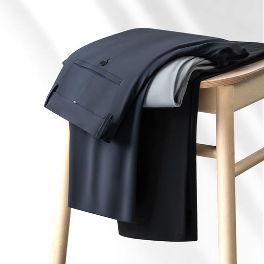 夏季新款休闲裤男士高弹薄款商务凉感冰丝中年高弹力西裤男 商品图3