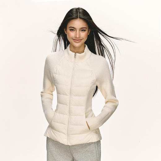 Ariseism 美式复古立领针织拼接羽绒服女秋冬新款修身上衣 商品图1