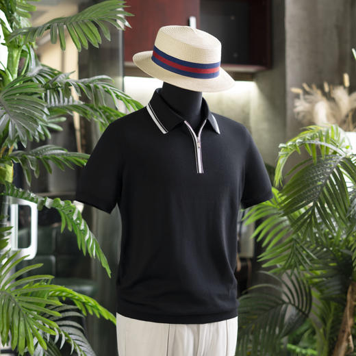 25新款 男士桑蚕丝/莱赛尔/棉 运动风POLO衫/圆领T恤   多色可选 商品图6