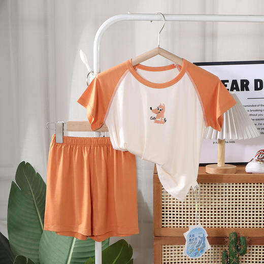 （两套5折）儿童男女款中小童A类无骨莫代尔短袖家居服套装 商品图9