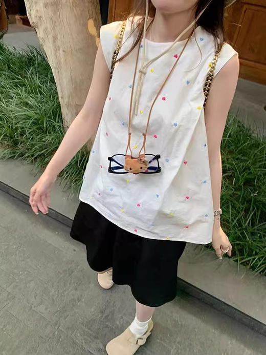 夏季多巴胺彩色爱心无袖背心 商品图0