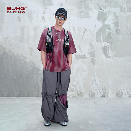 BJHG不计后果 美式休闲短袖t恤男夏2025新款复古斑驳潮流街头半袖 商品图3