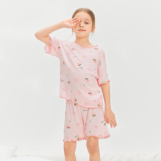 优选丨COO ENERHGY女童莫代尔睡衣夏季冰丝薄款儿童居家服新款a类女孩短袖短裤套装/睡裙 商品图2