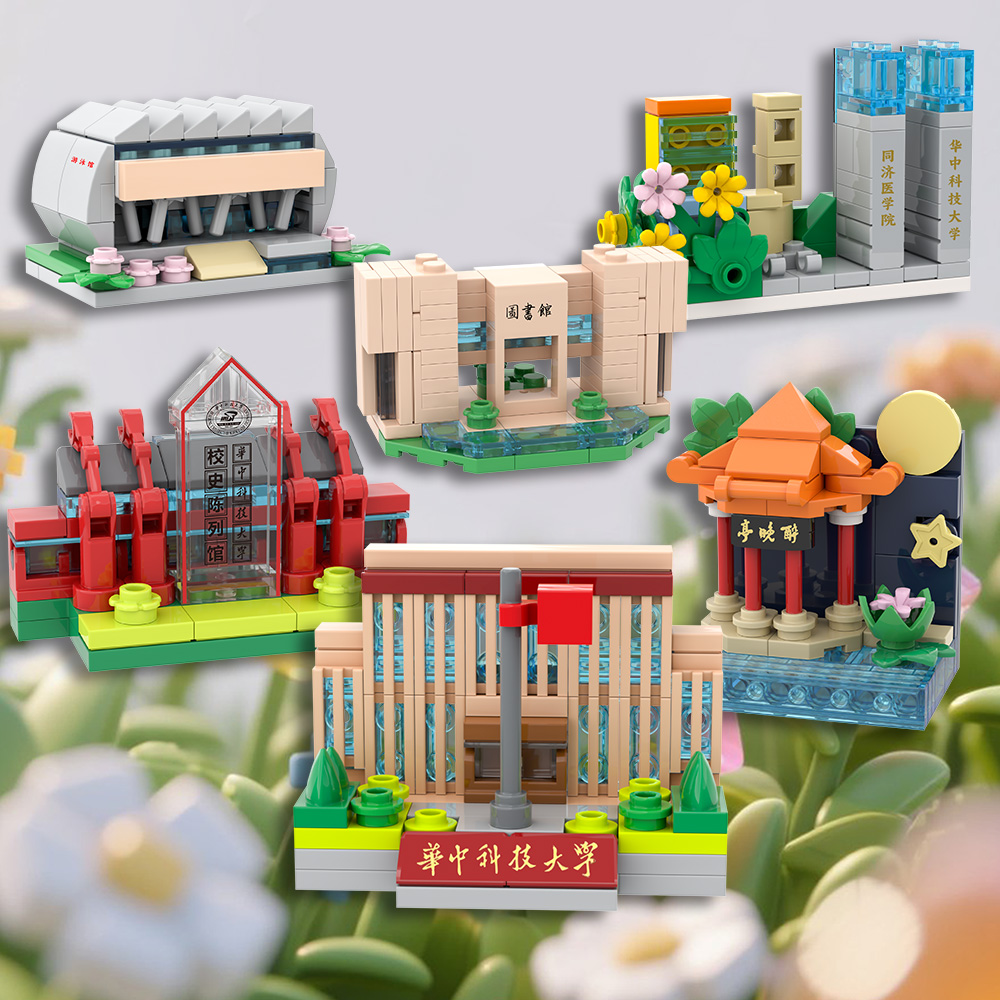 华科大建筑系列积木冰箱贴盲盒