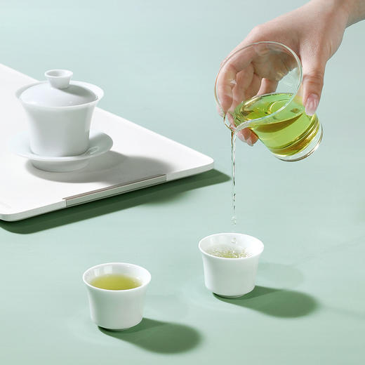 小罐茶爆款茶具：踏清风·马蹄盖碗套组内含盖碗x1、茶杯x4、公道杯 x1送礼礼盒大气 商品图9