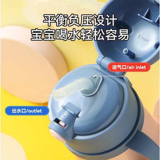 BEDDYBEAR杯具熊 婴幼儿学饮保温杯长颈鹿/火烈鸟卡通吸管背带水杯320ml 商品图3