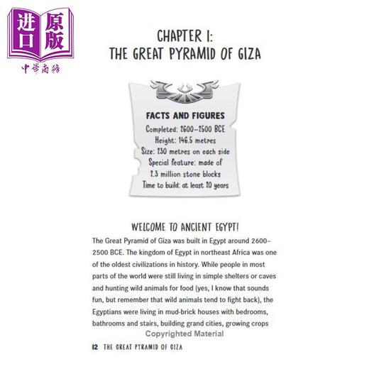 预售 【中商原版】古代世界七大奇迹 The Seven Wonders of the Ancient World 英文原版 儿童历史读物 黑白插图章节书 进口童书 商品图2