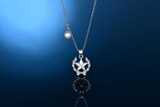 【唯你系列】新款925银锆石贝珠项链手链ss 商品图3