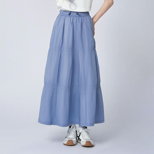 COCO ZONE 刘一一  简约纯色法式温柔风A字女半身裙CD1A0696 商品图1