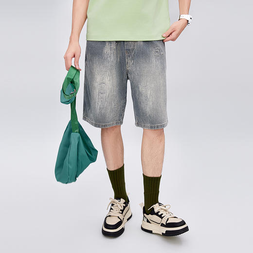 【新品上市】HX 夏季水洗牛仔五分裤宽松C207520017101 商品图2