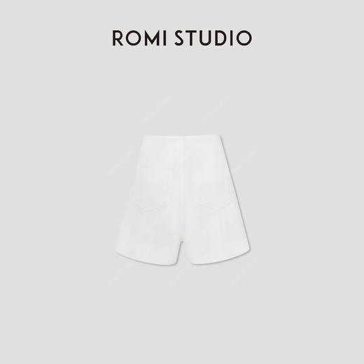 ROMI STUDIO夏季经典百搭修身潮流显瘦白色牛仔短裤KR2S005K 商品图1