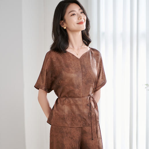 【提花衬衫】时尚简约印染不规则设计衬衣2504 商品图3