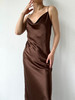 丝所｜S23C002 水晶斜裁荡领长连衣裙［ 黑 / 棕 ] 商品缩略图7