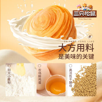 三只松鼠手撕面包 早餐面包代餐休闲零食酵母小面包量贩装约16包800g/箱 商品图6