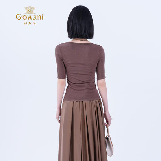 【三色可选】乔万尼新品修身显瘦大圆领短袖T恤EZ2C143 商品图9