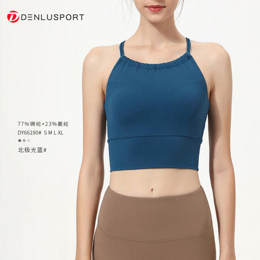 夏季新品挂脖细带美背瑜伽服带胸垫运动健身上衣 DY66190 商品图4