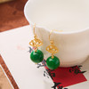 【敦煌碧华·翡翠干青耳坠】新中式翡翠干青耳坠 祖母绿干青高级感翡翠耳环 商品缩略图0