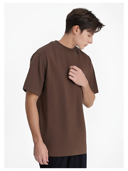 callisto咖色优质棉混纺基础圆领短T 商品图3