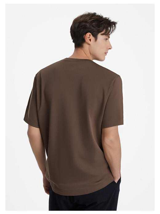 callisto咖色优质棉混纺基础圆领短T 商品图4